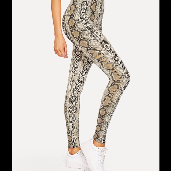 REBECCA TAYLOR Python Stretchy Snakeskin Pants Reptile Leggings - Picture 15 of 16